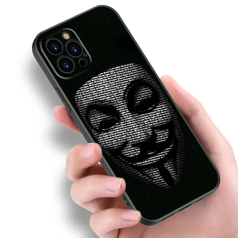 V for Vendetta Phone Case For Apple iPhone 12 13 Mini 11 14 15 Pro XS Max 7 8 Plus X XR SE 2020 2022 Black Silicone Case