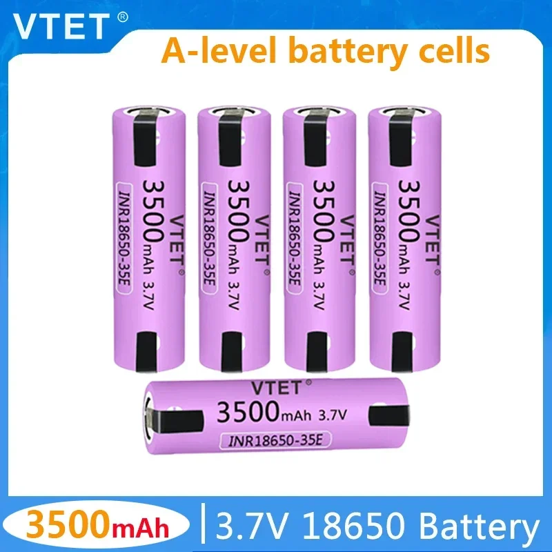 

VTET 2024 New 35E 18650 3500mah High Power Discharge Chargeable Battery High Power Discharge, 30a High Current + DIY Nickel