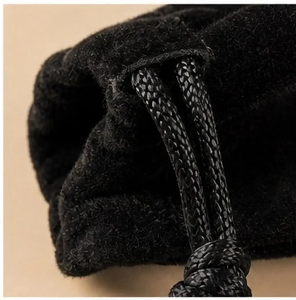 5Pcs Lint Drawstring Pen Sleeve Black Flannelette Single Pencil Bag Pen Holder Packaging Gift Pencil Sleeve Lint Drawstring Bag