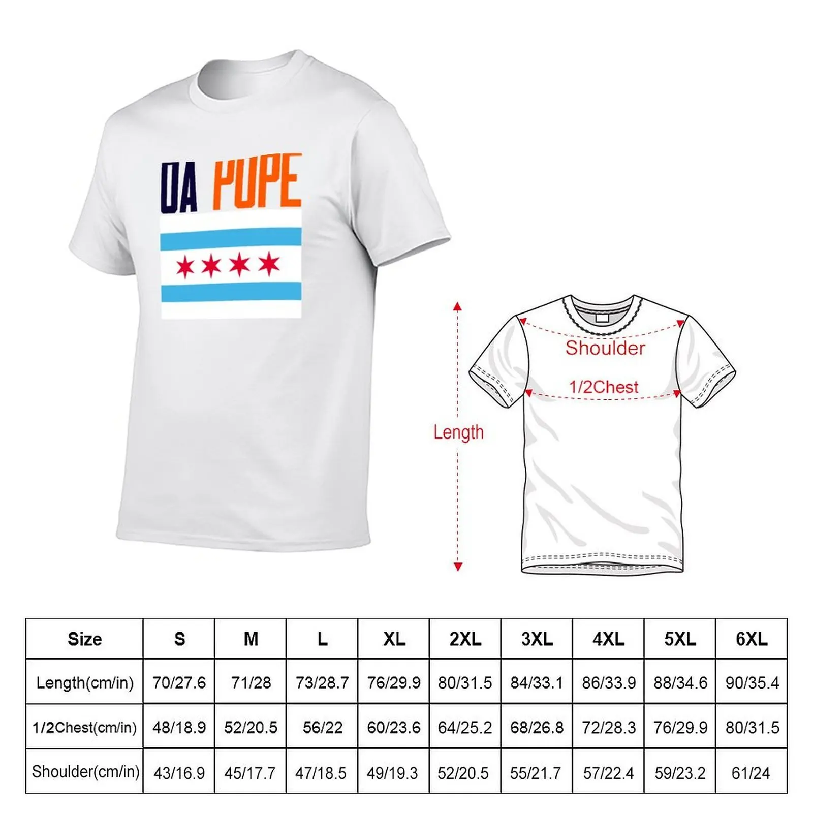 Da Pope Chicago flag T-Shirt football t shirt summer top mens graphic t-shirts pack
