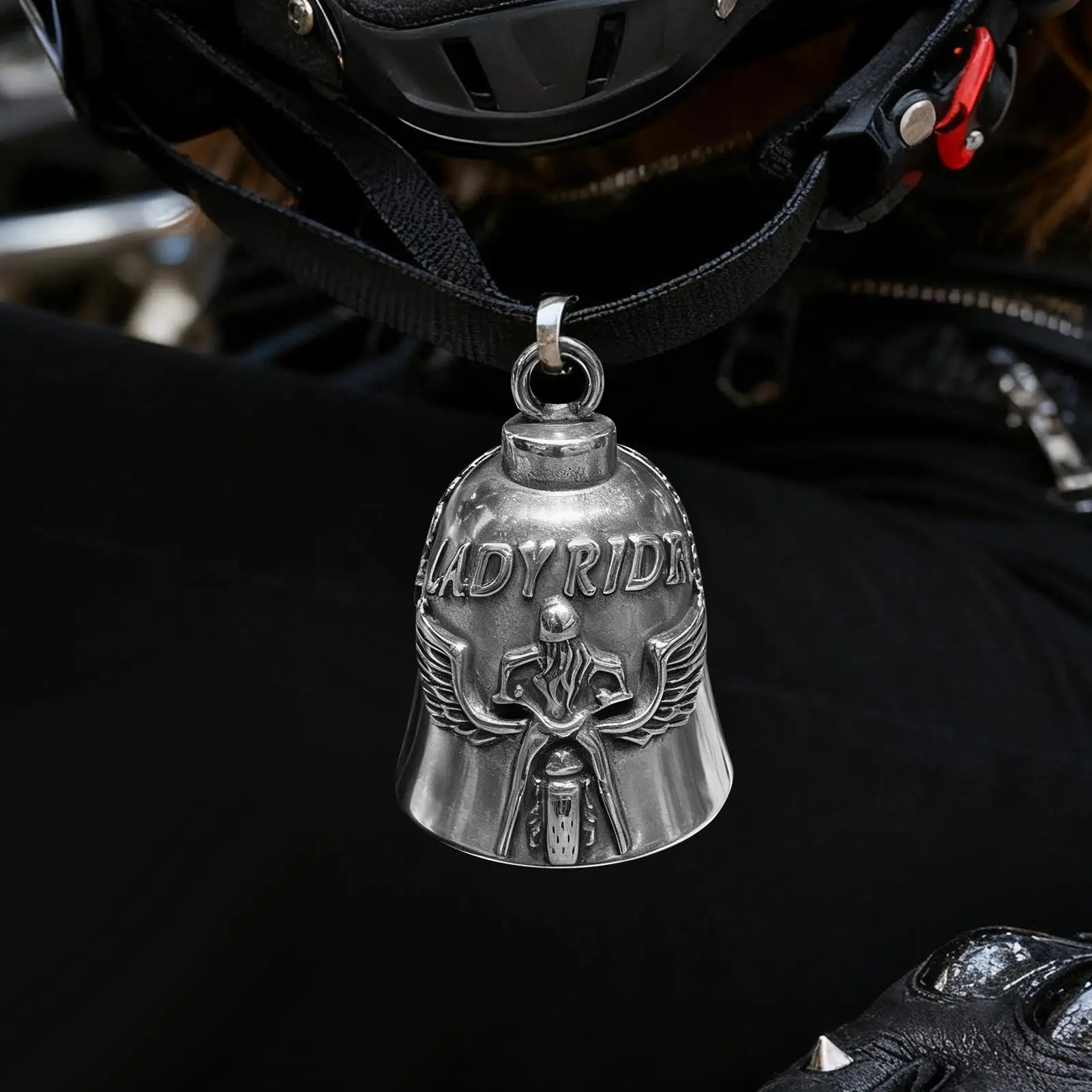 Cycling Bells For Motorcycles Stainless Steel Protective Luck Bell For Motorbike Cycling For Long-Distance Touring Cruising