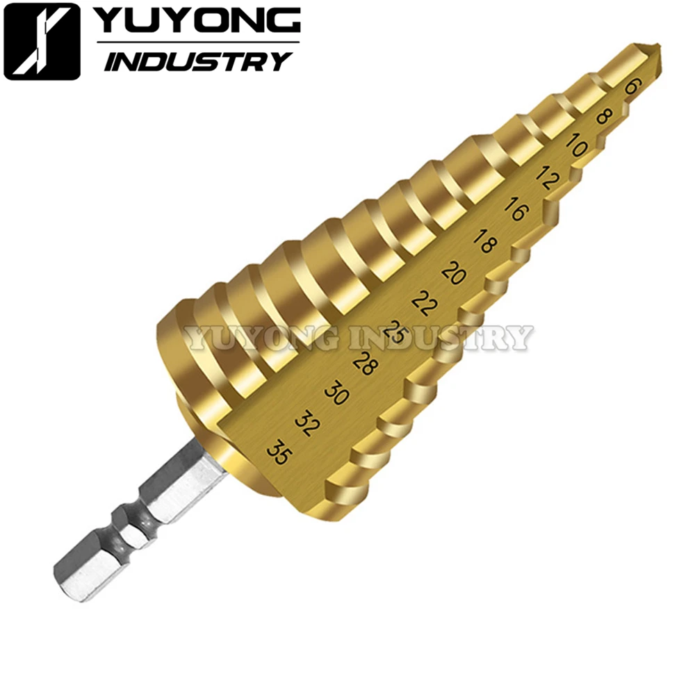 6-35mm HSS Step Drill Bit Drilling Power Tools Metal High Speed Steel Wood Hole Cutter Step Cone Drill