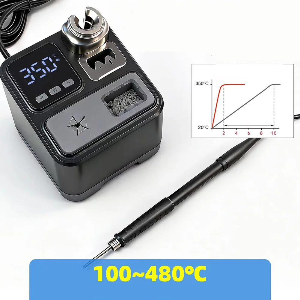 

Цифровая паяльная станция с PID-управлением, диапазон температур 30-500°C, нагревательный модуль 65-150 Вт для пайки мелкогабаритных компонентов