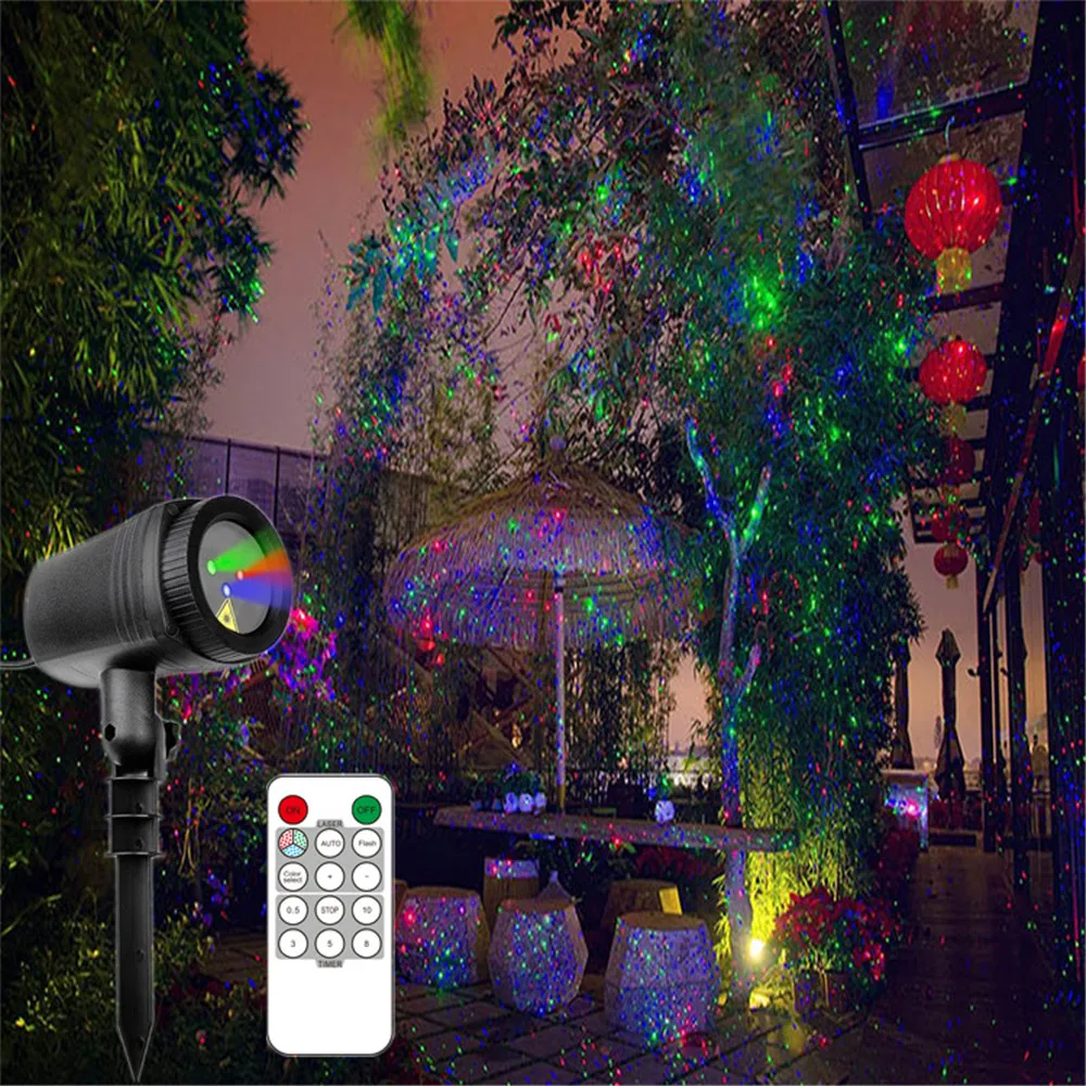 

RGB Starry Courtyard Projection Lights, Christmas Lights Indoor Lamp with Remote Control for Party Garden Landscape Decor