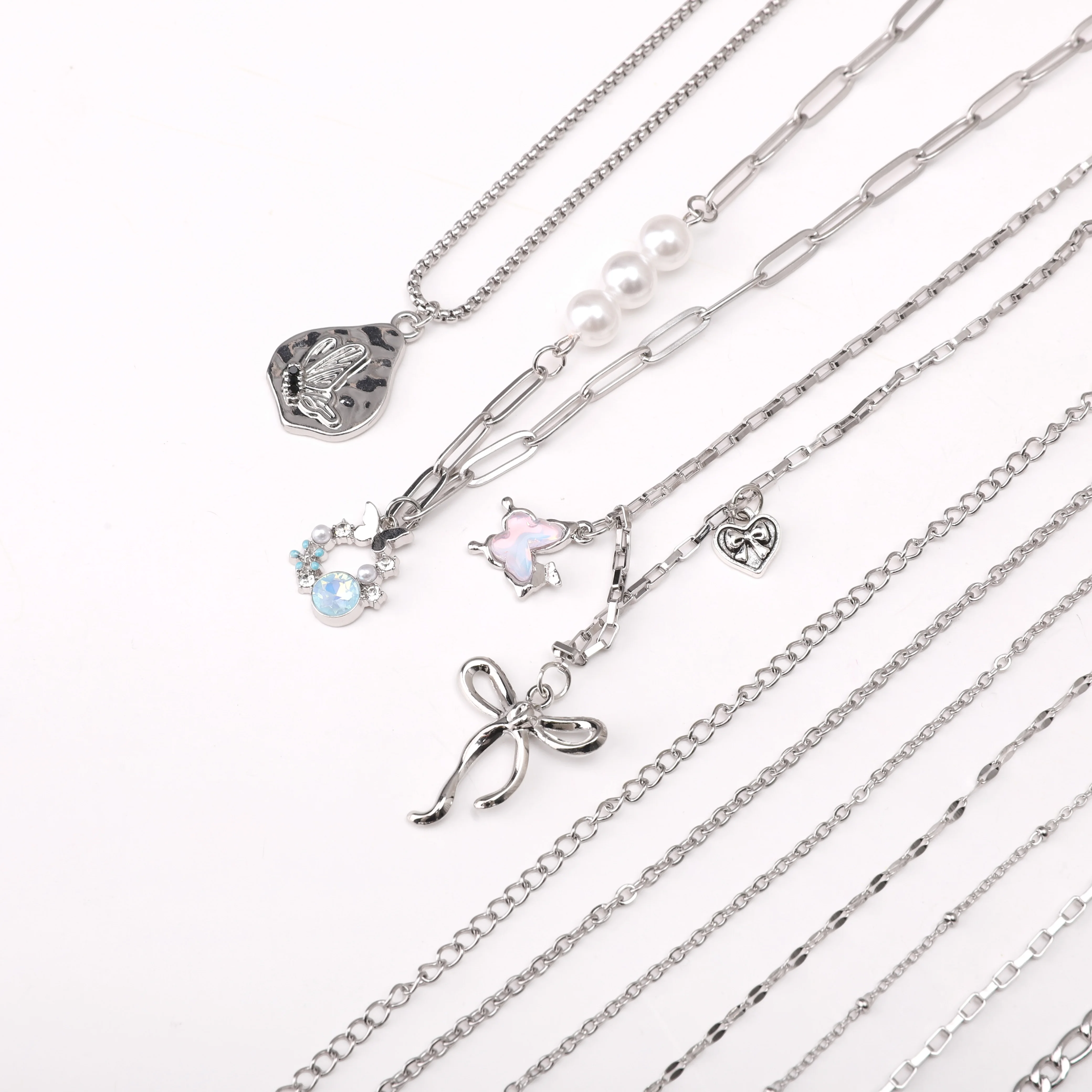 1 Meters/bag 15 Different Styles Of Stainless Steel Chains For Handmade DIY Necklace Anklet Chain Jewelry Making Accessories