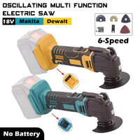 Electric Oscillating Multi-Function Tool with Trimmer/Shovel Woodworking Speed Tool Compatible with Makita/Dewalt 18V Battery