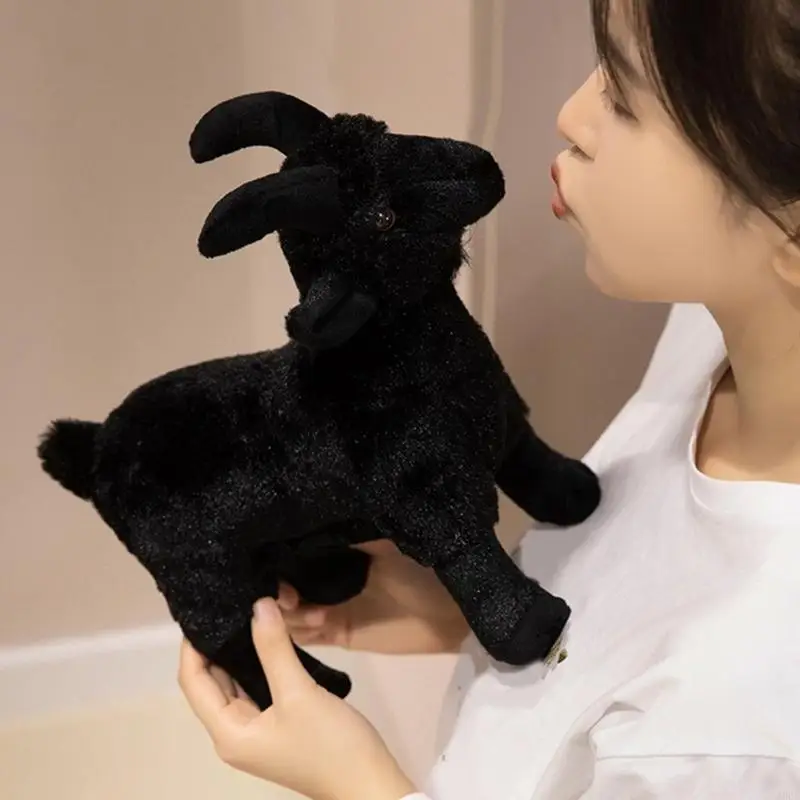 Śliczne piękne kozy pluszaki słodka kojąca lalka miękka wygodna koza lalka wczesna edukacja zabawka dla małych dzieci A2UB