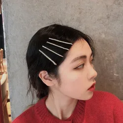 Shiny Rhinestone Metal Hair Clips for Women Fashion Simple Gold Silver Color Hairpins Girls Hair Accessories Hairgrips Jewelry