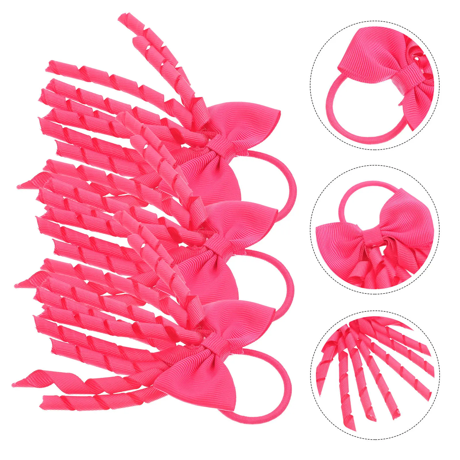 3Pcs Bow Hair Scrunchies Cheer Bows Bright Ribbon Tails Ponytail Holders Hair Accessories for Cheerleaders Girls Teens Daily