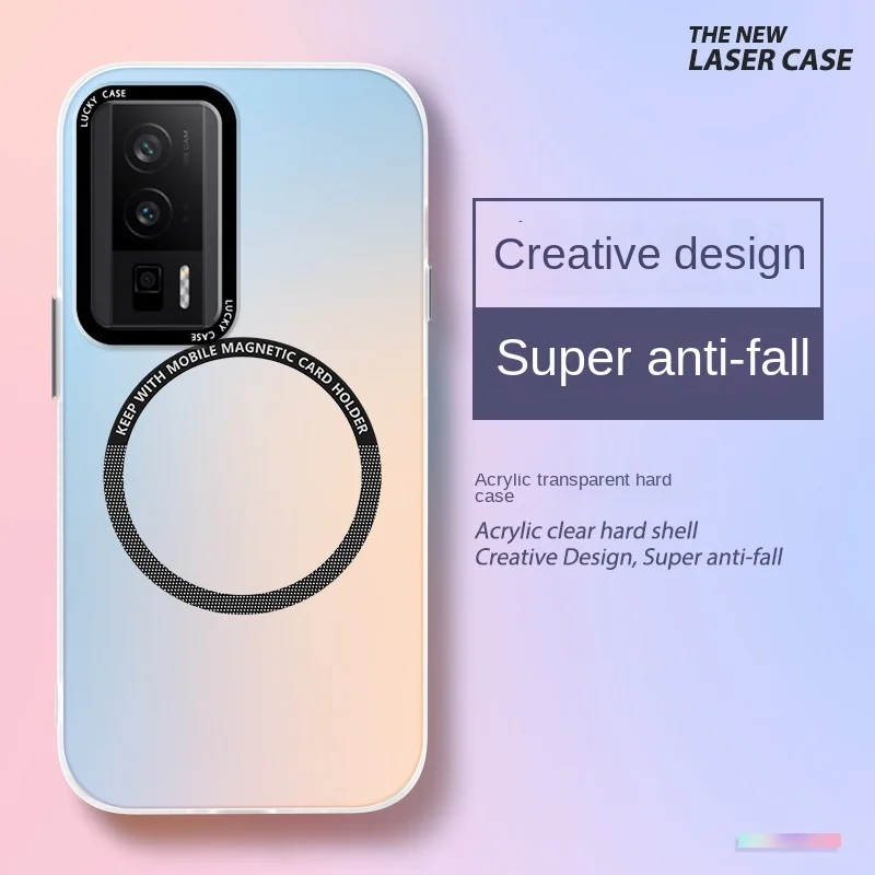 

Luxury For Magsafe Hard Gradient Matte Case For xiaomi poco f5 Pro Magnetic Cases Shockproof Cover on redmi k60 k40 k50 pro