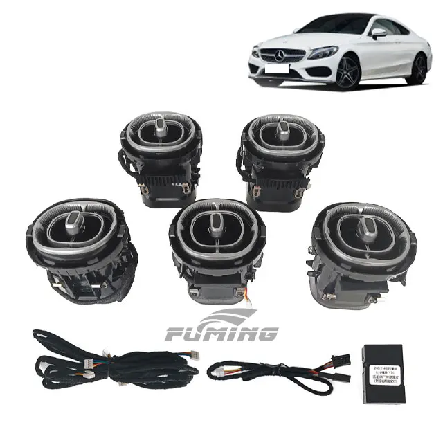 

C-level Car Front Turbo air Outlet Modified With W206 Upgrade Color Illuminated Front air Outlet Equipped With 64 Color Lighting