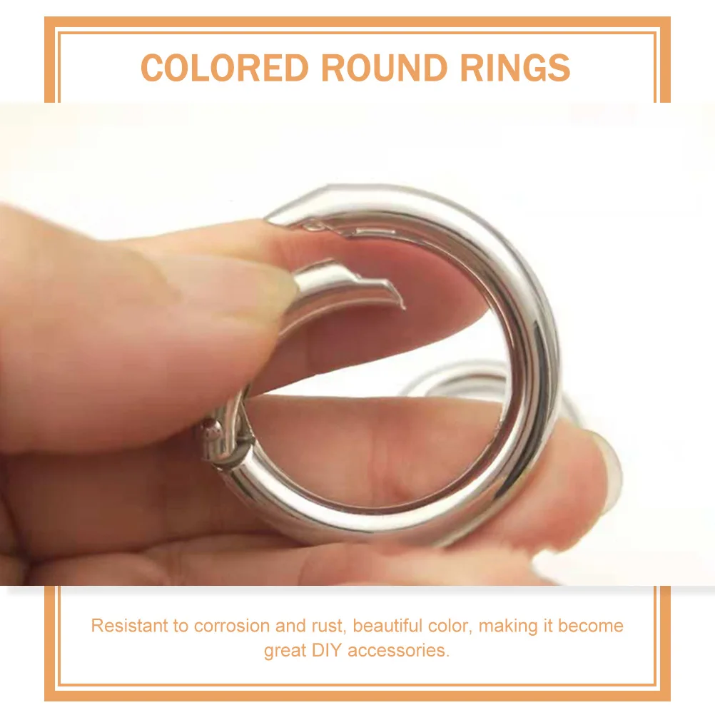 

12 Pcs Keychain Spring Buckles Zinc Alloy Round Carabiner Quick Release Clips for DIY Bags Luggage Belts Colored Rings Smooth