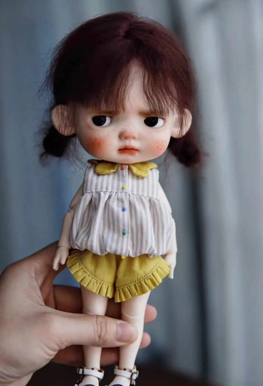 Blythe 의류 옐로우 스트라이프 드레스, 상의 + 바지 1/6, 프로모션 가격, BJD 애니메이션 소녀, Pullip,Ob24, Licca에 적합, 30cm