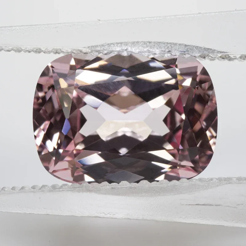 Lab Grown Sapphire Rectangular Cushion Shape Sakura Pink Colour VVS1 Charms DIY for Jewel Making Selectable AGL Certificate