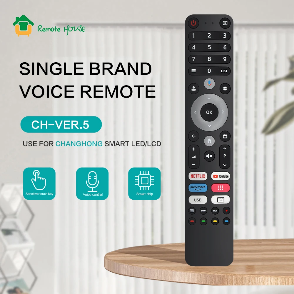 Замена голосового пульта дистанционного управления CH-VER5 для Blaupunkt Chiq Smart TV 32UBG6000S ​ 43UBG6000S 50UBG6000S L32H7G L32H8CG U43H7C