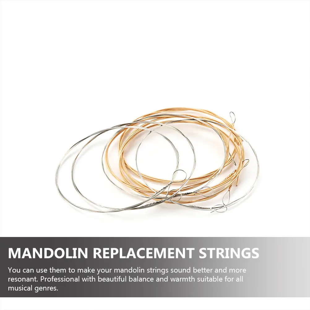 8Pcs Metal Mandolin Strings Set for Improved Sound, Warmth, Balance & Resonance
