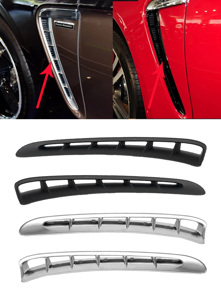 

For Porsche Panamera 2010 2011 2012 2013 2014 2015 2016 Front Door Fender Side Air Vent Outlet Grille Trim Strip Cover