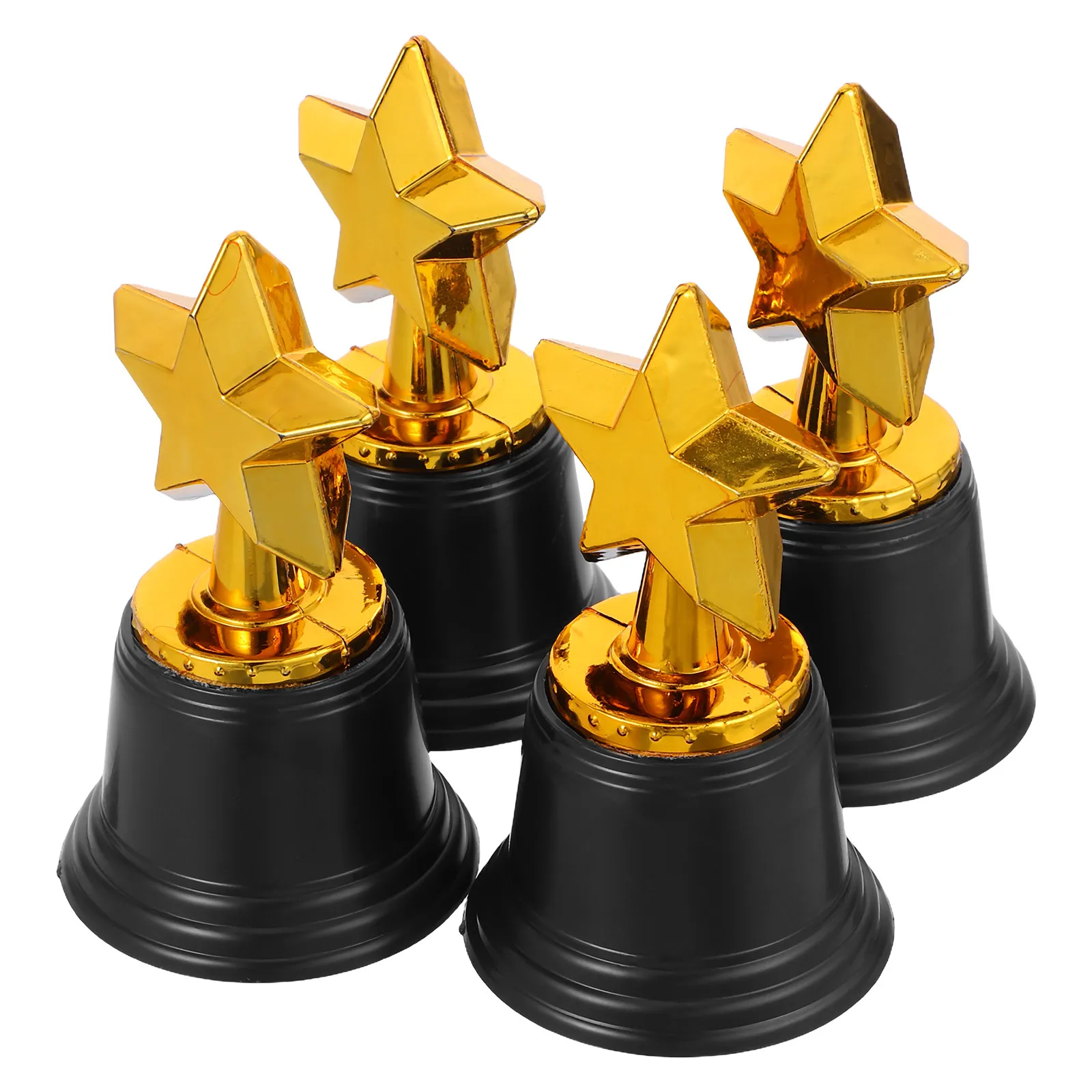 

4Pcs Star Award Trophy Plastic Base Party Reward Prizes Ceremony Kids Sports Classroom Appreciation Gifts Star Award Trophy