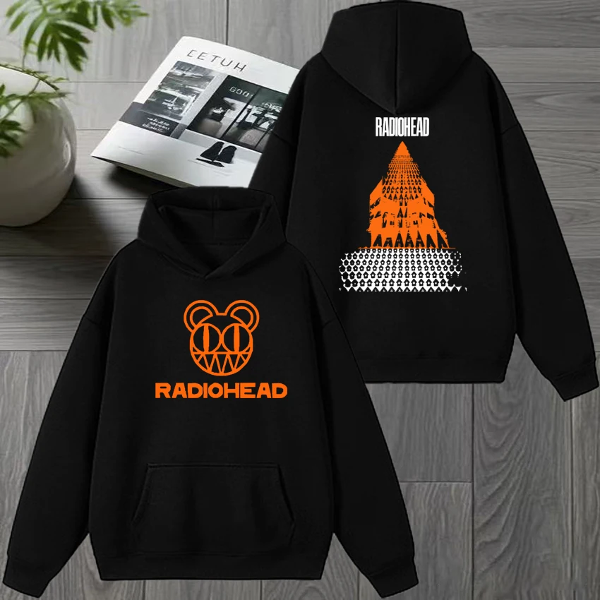

Hot Sale Rock band Radiohead Tour 2025 print Sweatshirt Men women vintage punk streetwear Unisex Fleece Casual Winter Hoodie