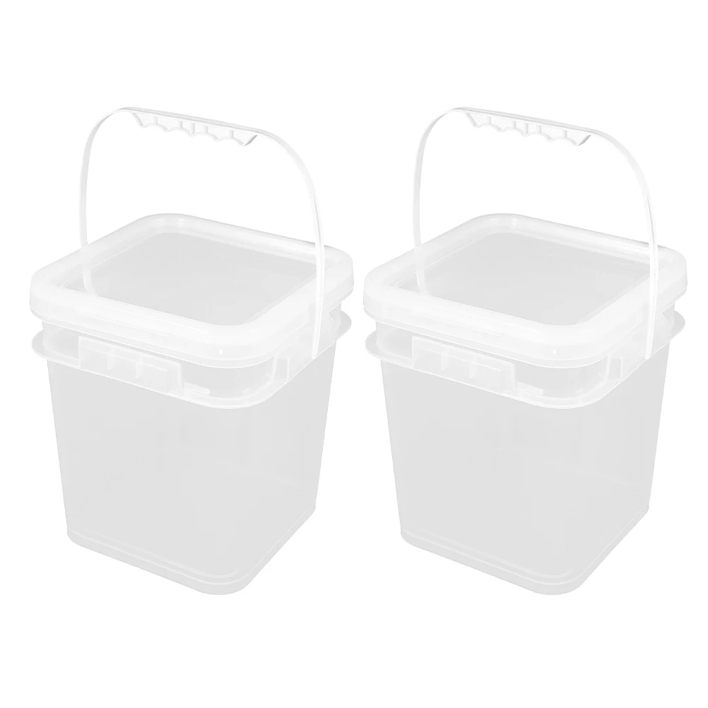 

2pcs Plastic Paint Bucket Coatings Storage Container Sealant Holder Liquid Transport Ergonomic Handle Wide Mouth Leak for DIY