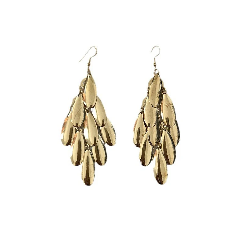 Foxanry 여성용 부드러운 기하학적 펜던트 드롭 귀걸이, 절묘한 과장된 패션, 기념일 쥬얼리 선물