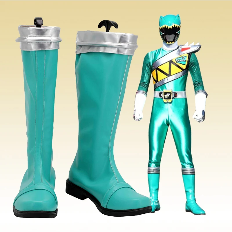 

Super Sentai Zyuden Sentai Kyoryuger Kyoryu Green Cosplay Shoes Boots Anime Halloween Carnival Boots Custom Made