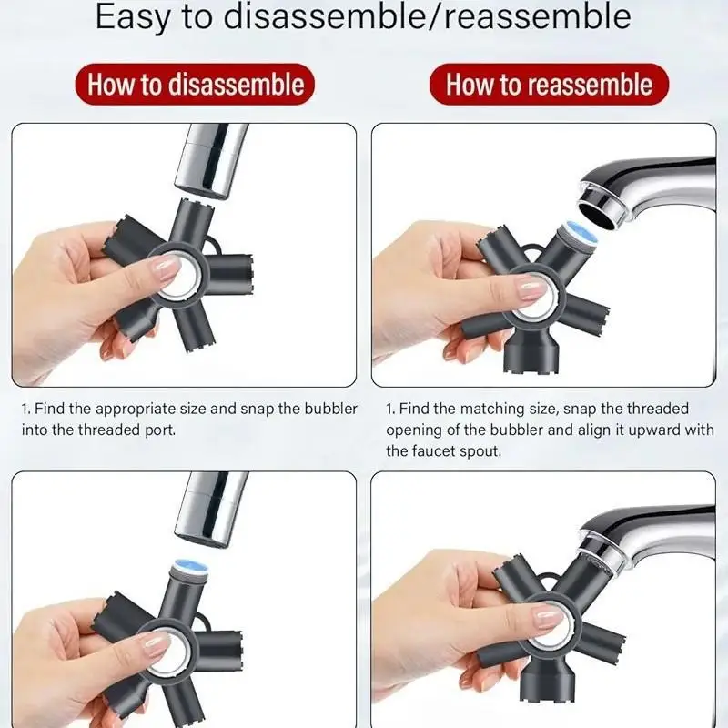 

НОВИНКА: 1 шт. ключ для аэратора смесителя 10-в-1 из АБС-пластика, инструмент для снятия аэраторов с резьбовым соединением/аэраторов с корпусом, с заостренными и закругленными краями