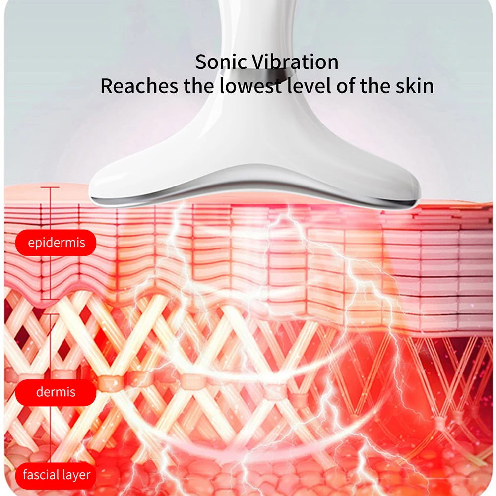 Facciale collo massaggiatore collo viso bellezza dispositivo 3 colori LED Photon Therapy EMS Lifting ridurre doppio mento Anti rughe rimuovere