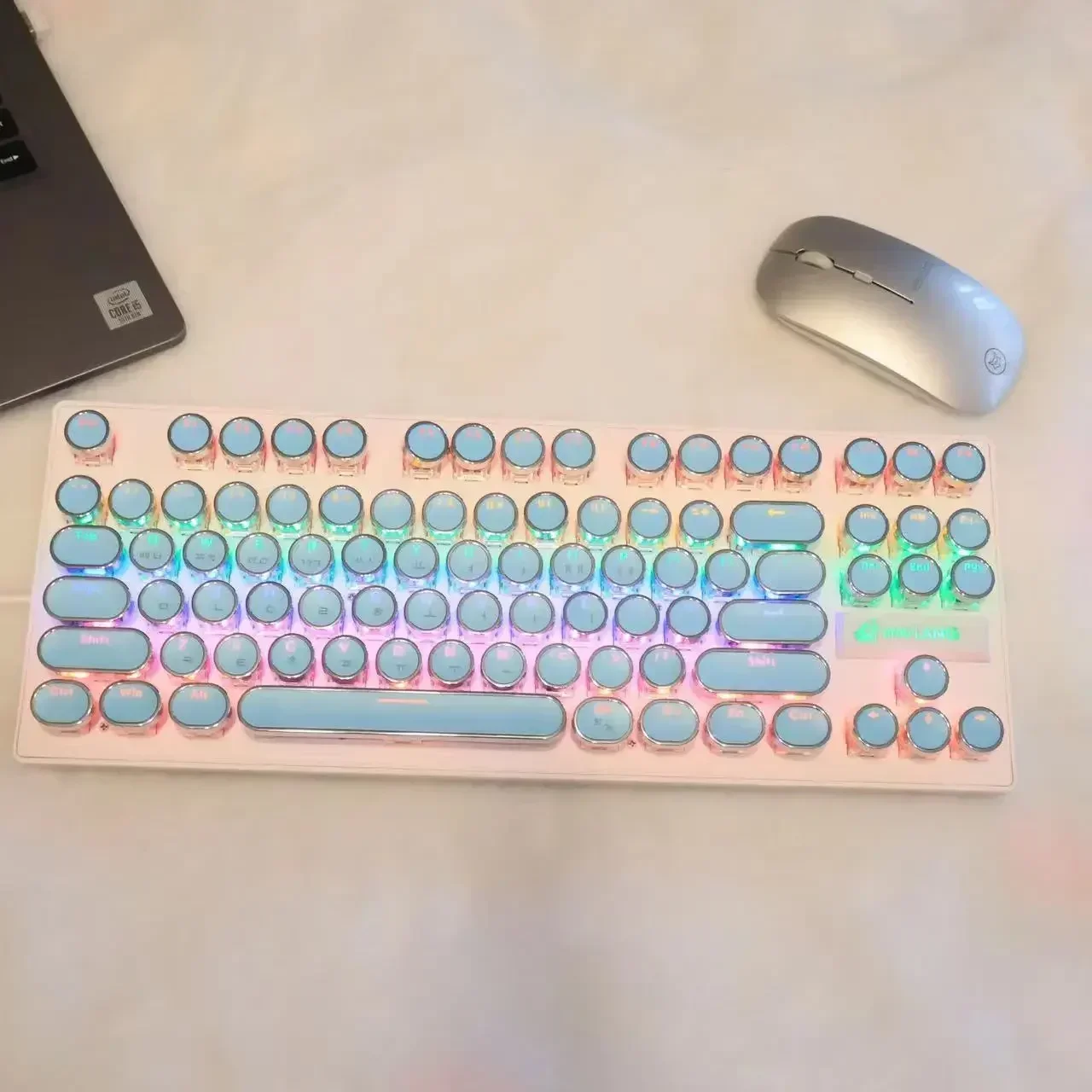 104 Key Russian Keycaps Korean Spanish Universal Round Key Cap  for Cherry MX Mechanical Keyboard Backlit Design High-Quality