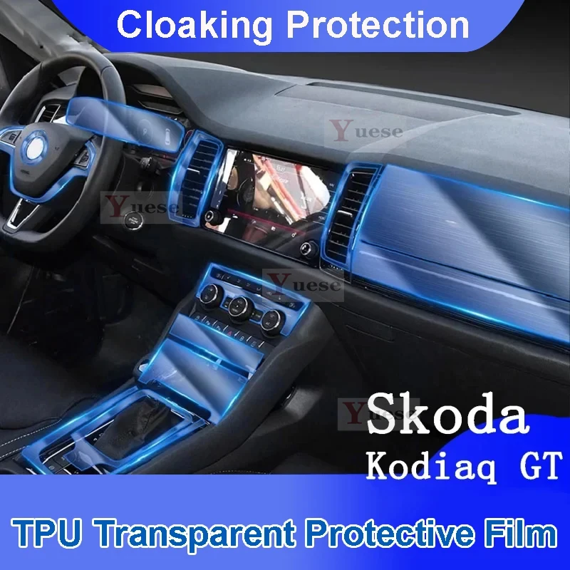 

For Skoda Kodiaq GT 2017-2020 Car Interior Center console Transparent TPU Protective film Anti-scratch Repair sticker