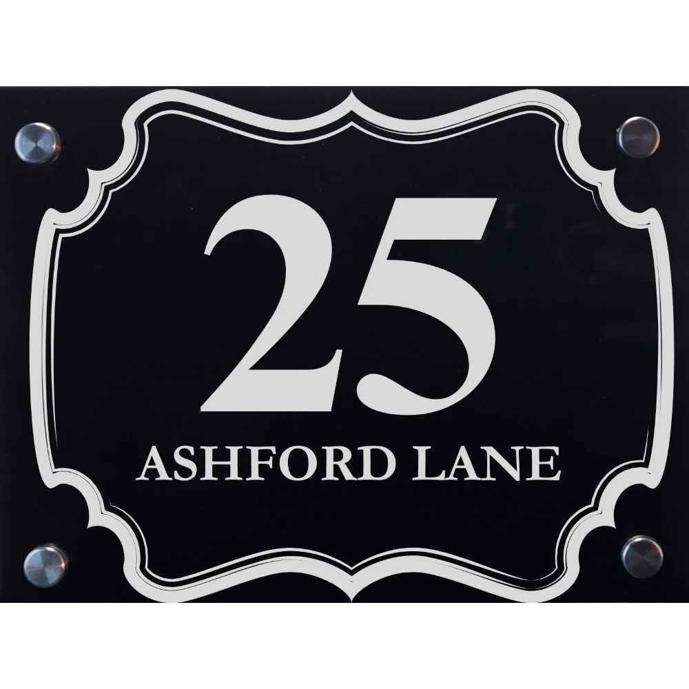 

Индивидуальная акриловая табличка с номером дома черного цвета – Персонализированная британская дверная табличка