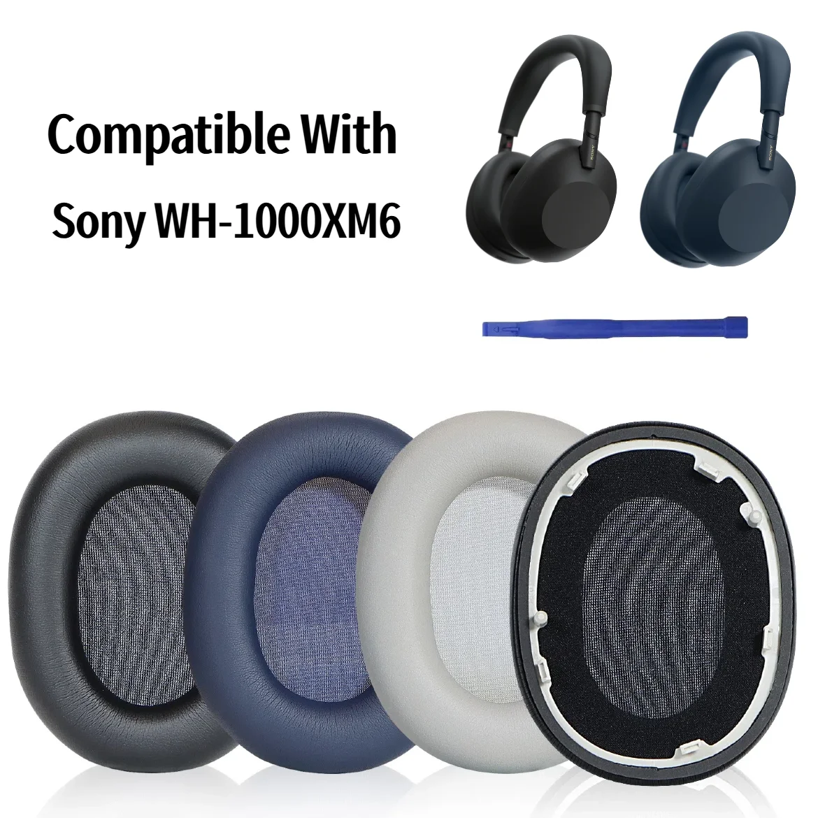 

1000XM6 Earpad Replacement Ear Pads Compatible with Sony WH-1000XM6 Headset Repair Parts High Density Memory Sponge Ear Cushion