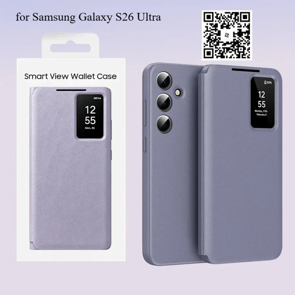 Premium Sle Leather Card Slot Phone Kickstand Cover for Samsung Galaxy S26 Ultra S25 S24 S23 S22 A57/37/27/17 Smart Window Case
