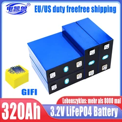 Brand new 3.2v 320ah 8000+cycles Lifepo4 battery Grade A DIY 12V 24V 48V RV solar storage golf cart battery pack EU/US TAX-FREE