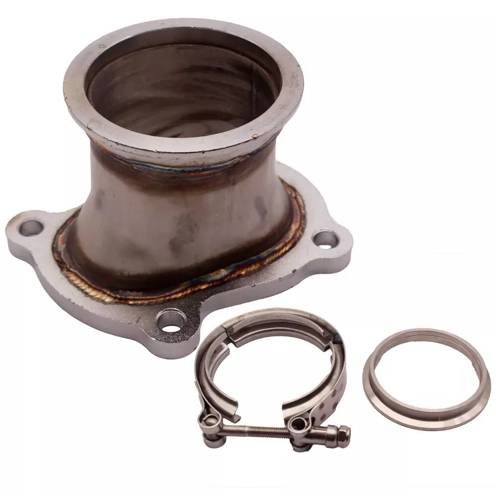 

Stainless Steel CT26 Downpipe Turbocharger Flange 4 Bolt 3" V Band Conversion Adaptor for Toyota