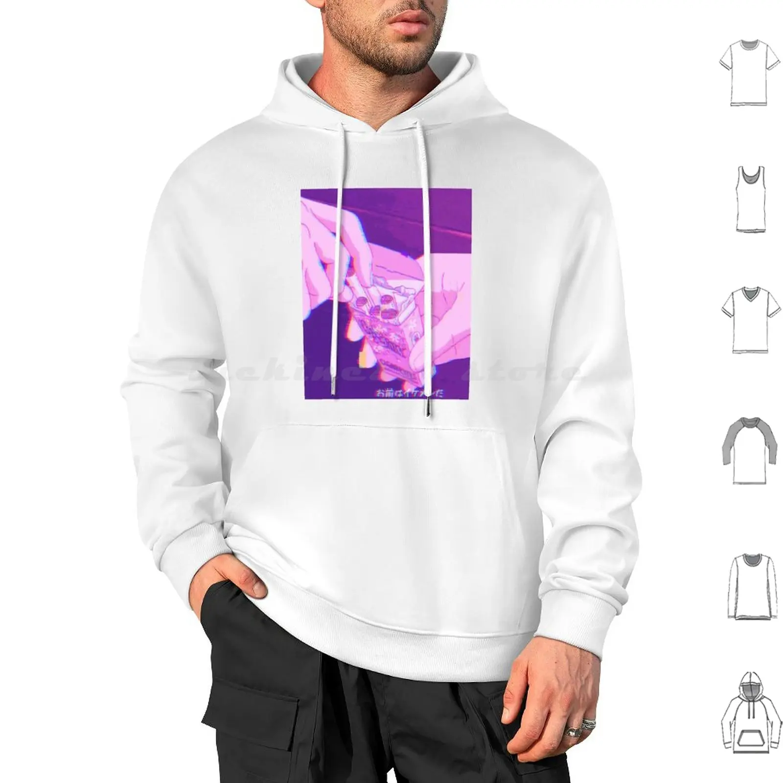 Chill Lo Fi Cigarettes Hoodies Long Sleeve Japan Neon Neon Techno Tokyo Asia Shibuya Edgy Travel Vaporwave Aesthetic