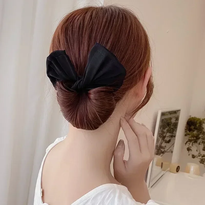 Multicolor Deft Bun Print Headband Hairpin for Women Girl Cloth Hair Circle Bun Maker Ponytail Holder Hair Braided Accessories