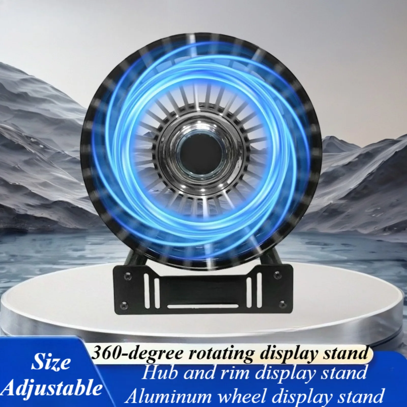 

Для универсальных автомобильных колес 18, 19, 20, 21, 22-дюймовая вращающаяся на 360 градусов стойка для дисплея, регулируемый размер с держателем витрины из АБС-пластика
