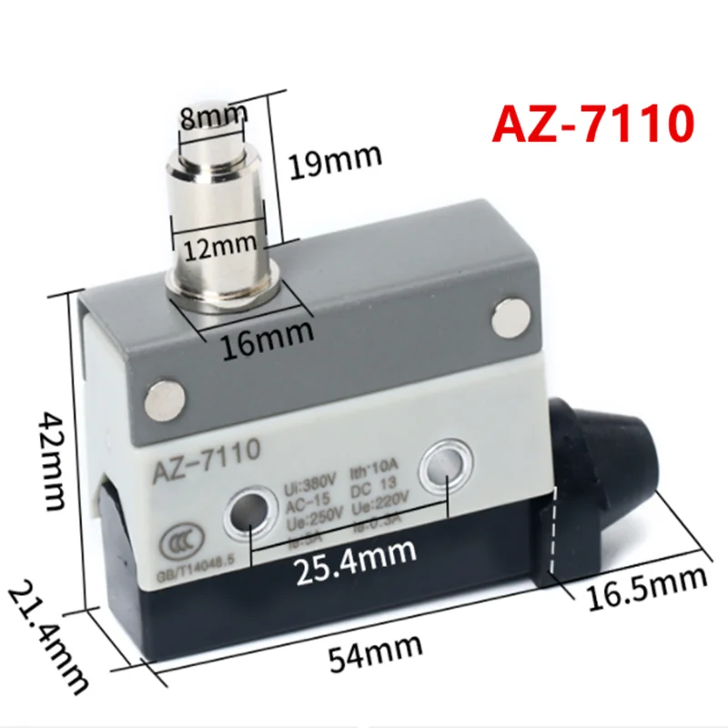 1PCS TZ AZ-7311 7312 7310 7121 7141 7144 7100   Long Hinge Roller Lever Momentary Micro Limit Switch Ui 380V Ith 10A