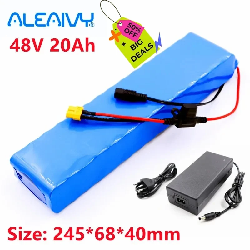 

New 18650 13S2P 48V 20Ah Li-Ion Battery Pack for Bafang E-bike Battery Bike Conversion Kit 1000w and 54.6V 2A Charger+XT60 Plug