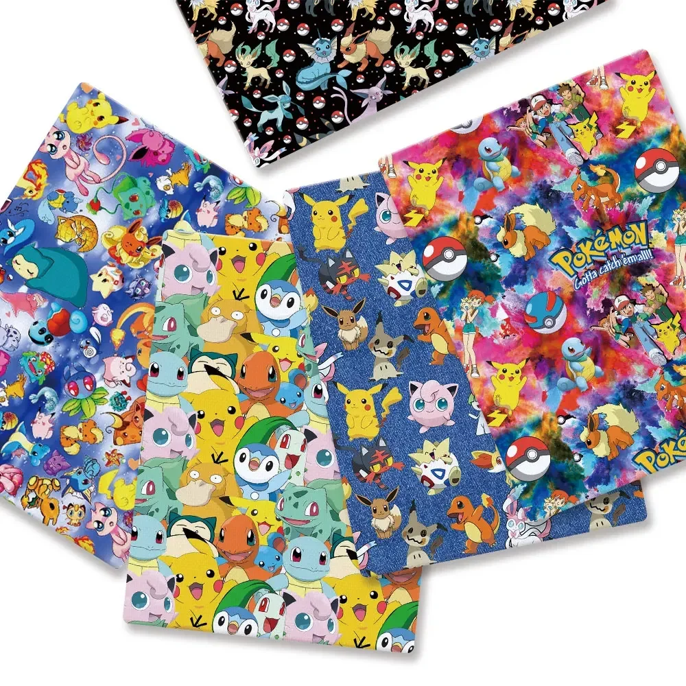 Pokemon Cartoon Fabric 140*50Cm Handgemaakte Naaien Patchwork Quilting Baby Jurk Home Sheet Bedrukte Stof Naaien Kids