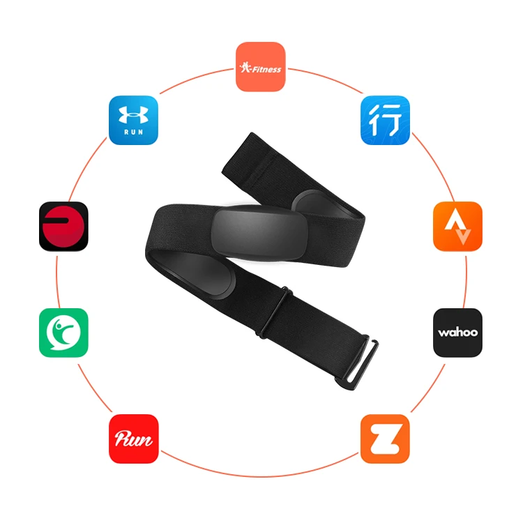 BLE5.0 ANT+ Heart Rate Monitor Chest Strap IP67 Waterproof Heart Rate Sensor Belt