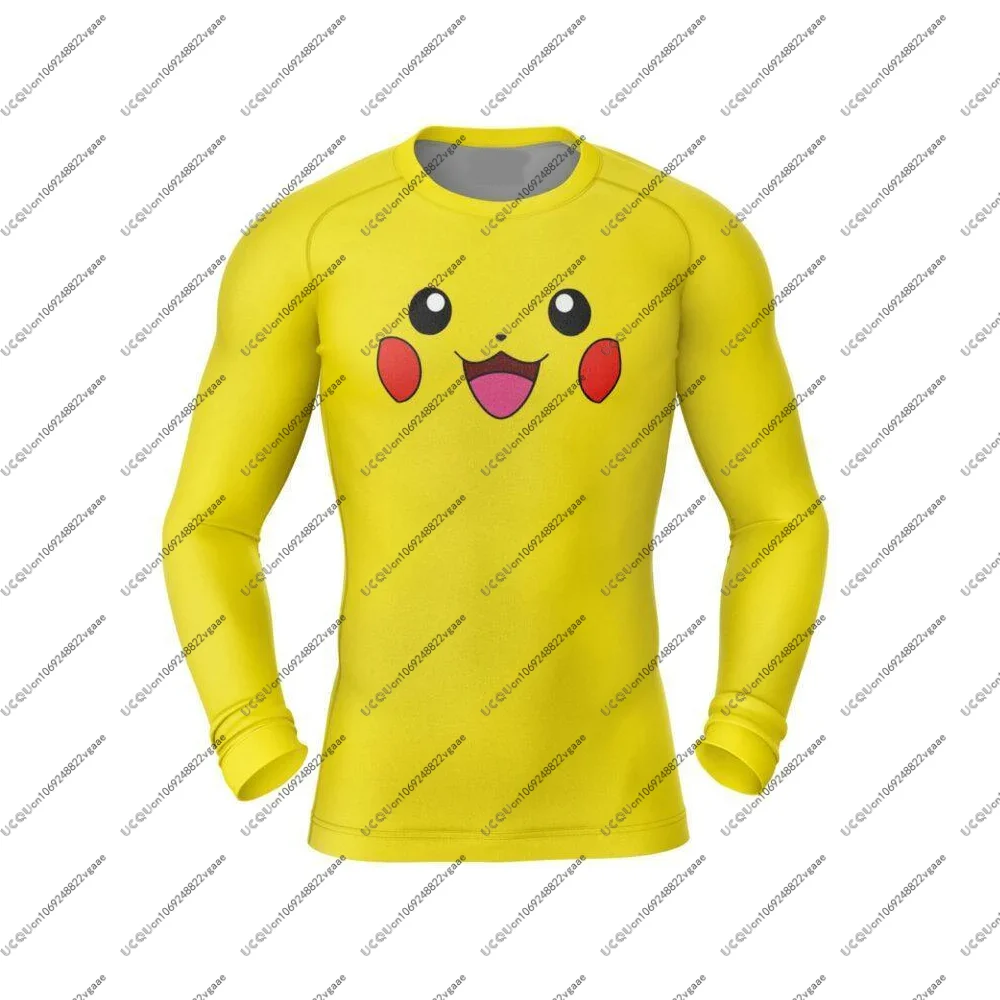 الرجال الاطفال الأعلى P-Pikachu الاطفال طفح الحرس البرازيلي جيو جيتسو رياضة اللياقة البدنية تي شيرت هدية الذكور الرياضة غير رسمية الخريف الشتاء المحملة الشتاء