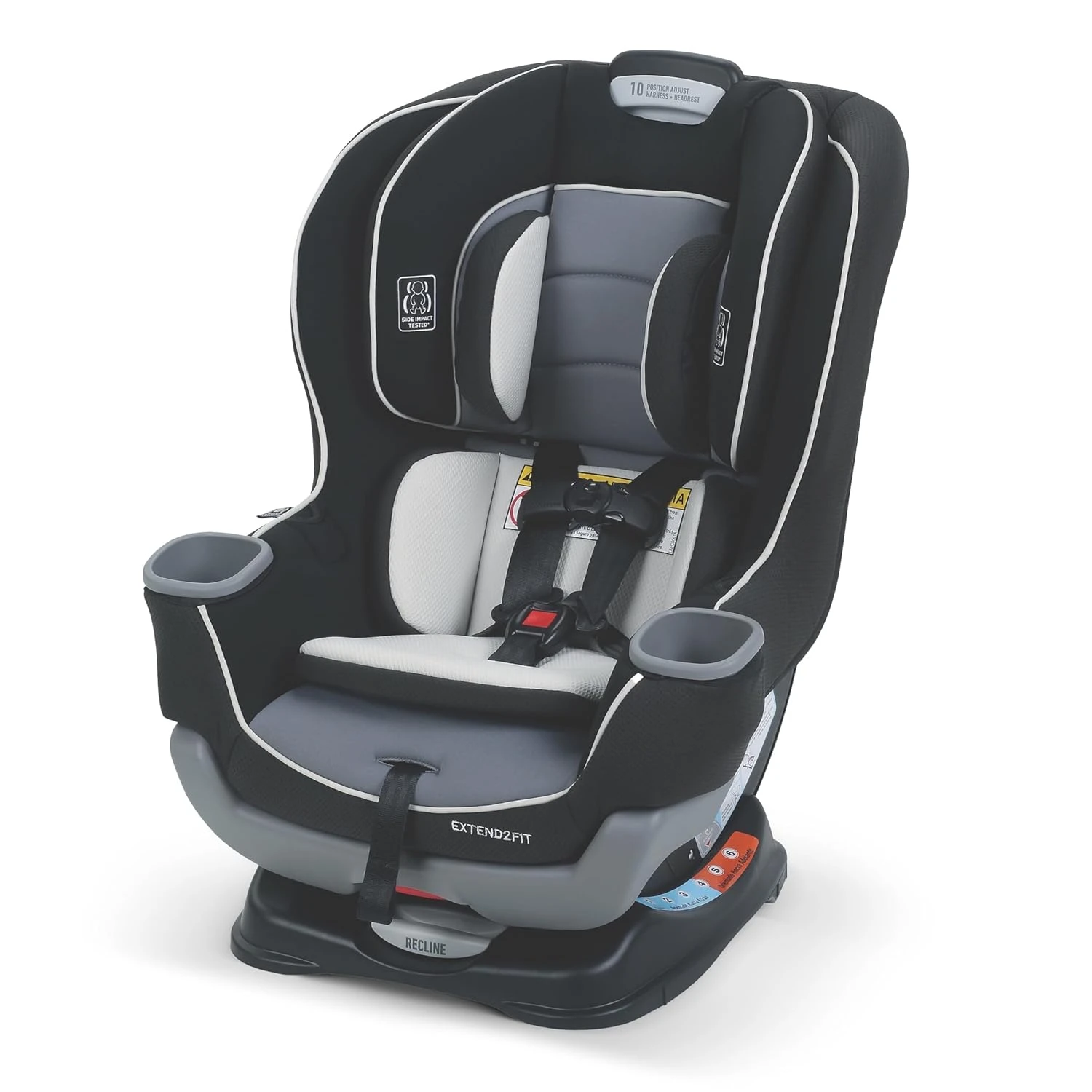 Extend2Fit Convertible Baby Car Seat, Rear and Forward Facing, Adjustable Extension Panel for Extra Legroom, Gotham