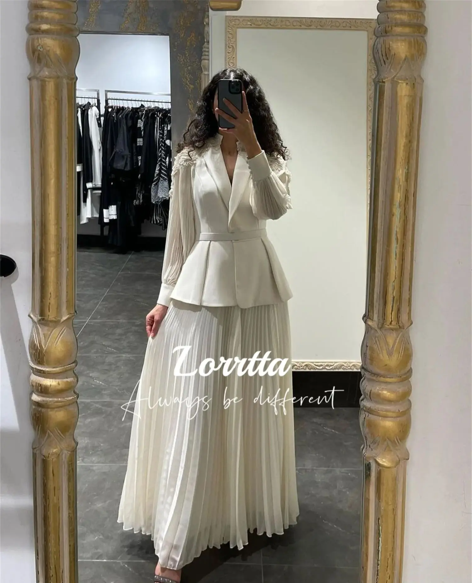 Lorrtta Glitter Decoration Party Dress Two Piece Set Evening Dresses for Special Events Robes De Cocktail Customized فساتين سهرة