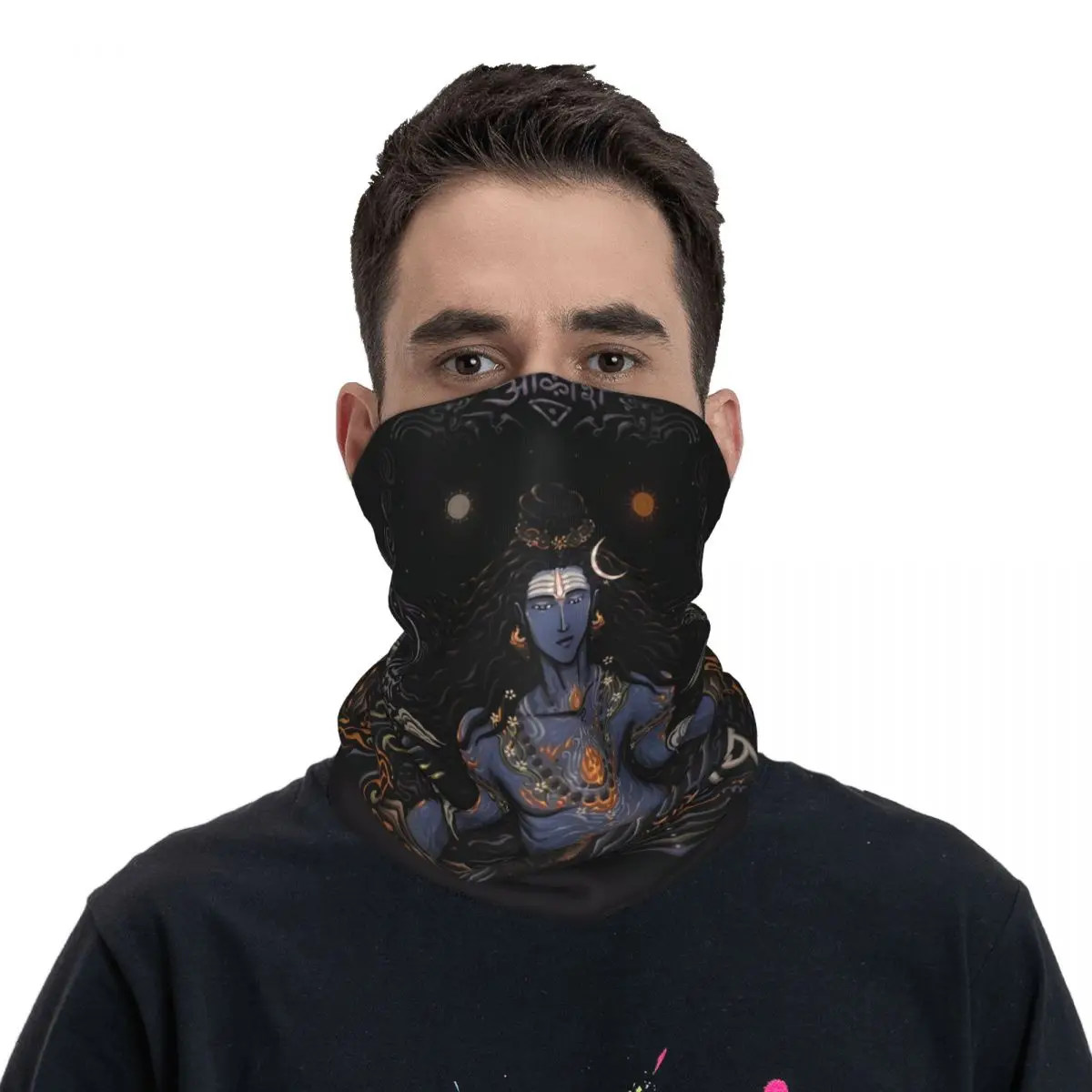 Brahma Vishnu Shiva Bandana Neck Cover sciarpa avvolgente stampata multiuso ciclismo equitazione per uomo Unisex sottile