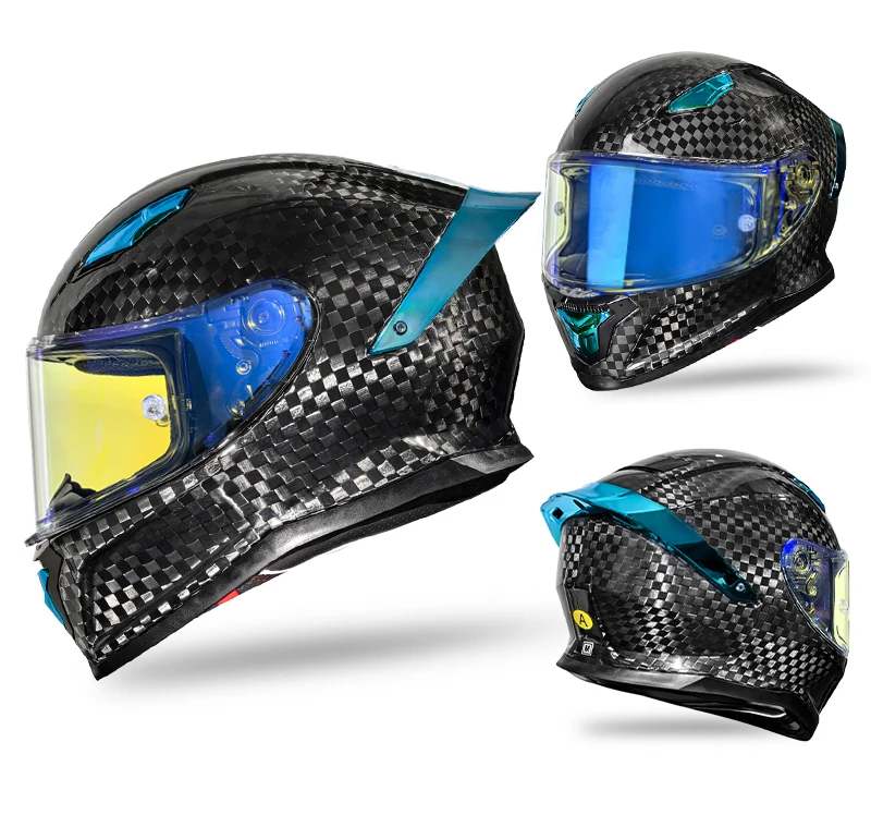 Factory Direct 12K Carbon Fiber Helmet - 3C&DOT, Impact-Resistant