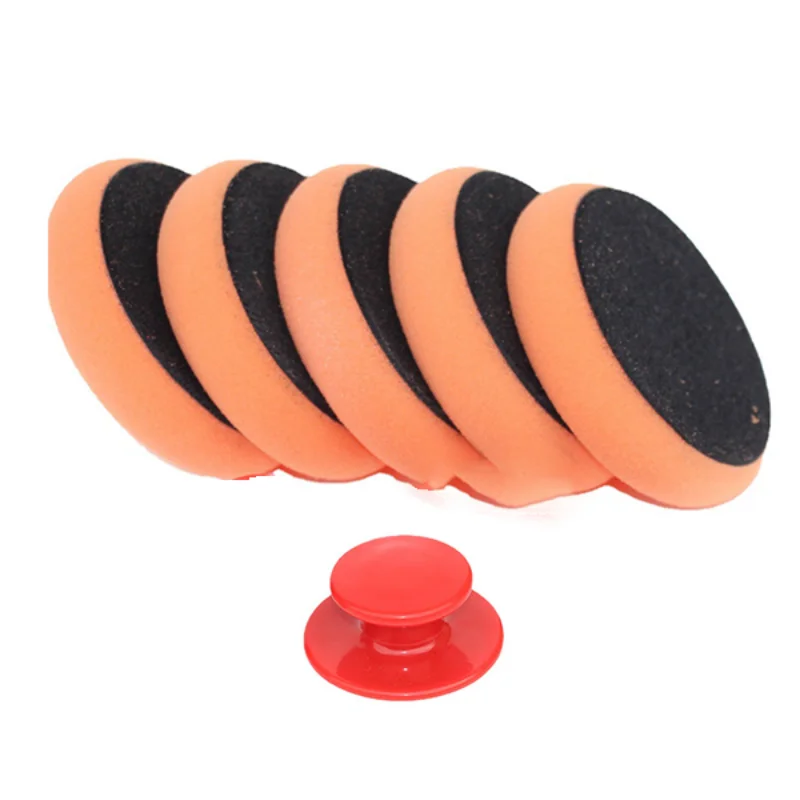 Car Wash Wax Polish Pad Polishing Pad Sponge Car Cleaning Cloth Microfiber Applicator for Auto Polisher Waxing with Handle Tools