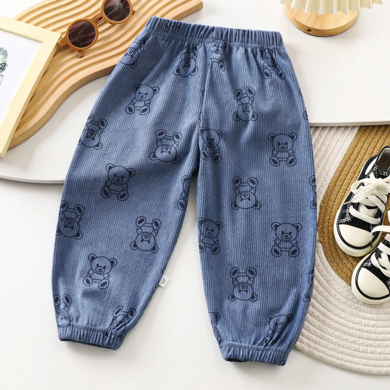 2Pcs/lot Boys Thin Trousers Girl Casual Sweatpants Spring Autumn Drawstre Pants Children's Baby Cartoon Pants Kids Underwear