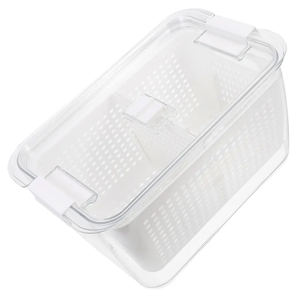 Fruit Storage Container With Drainage Holes Compact Freshness Keeper For Berries Grapes Strawberries Vegetables